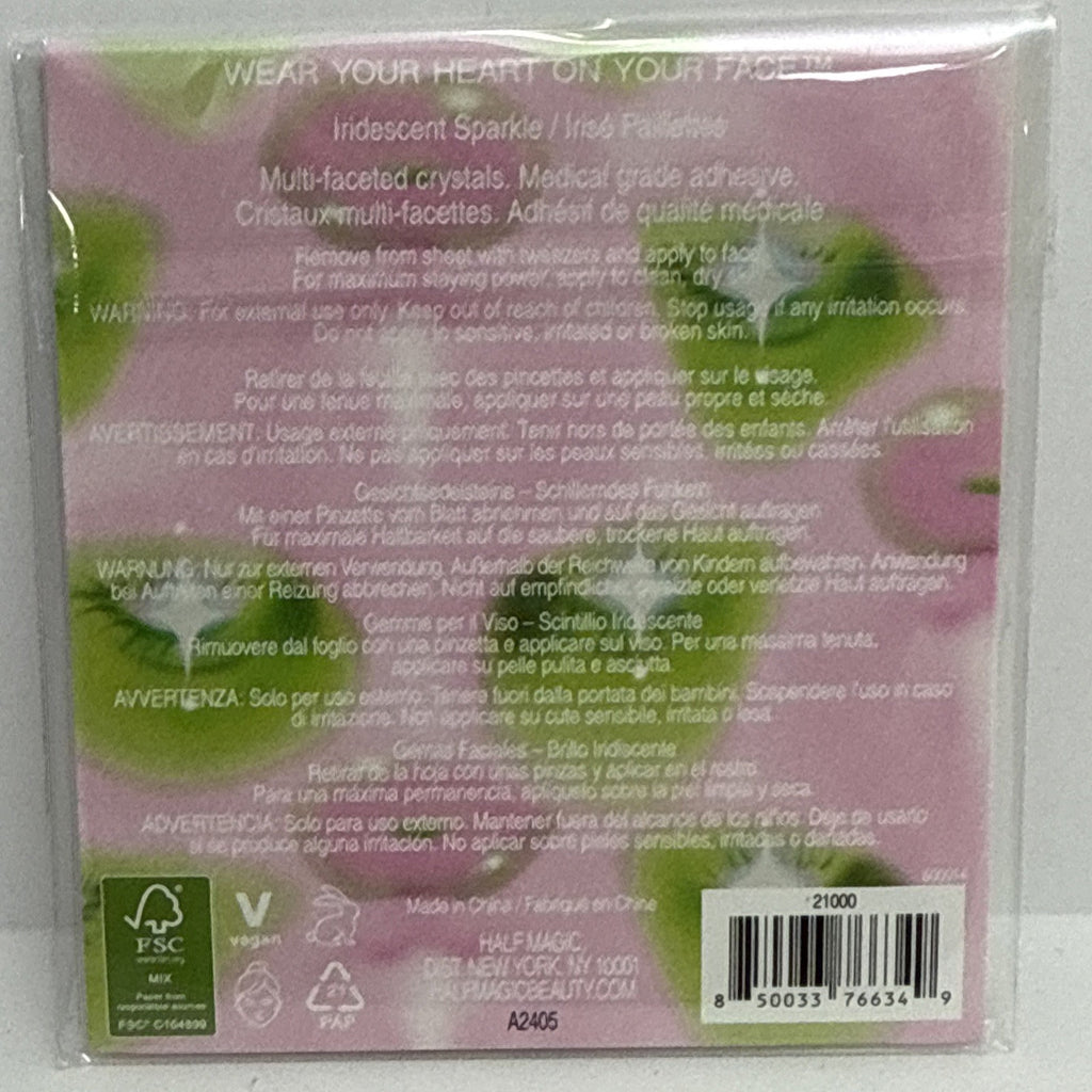 Self-Adhesive Face Gems 72 Crystals in 3 Sizes - Half Magic Seal New