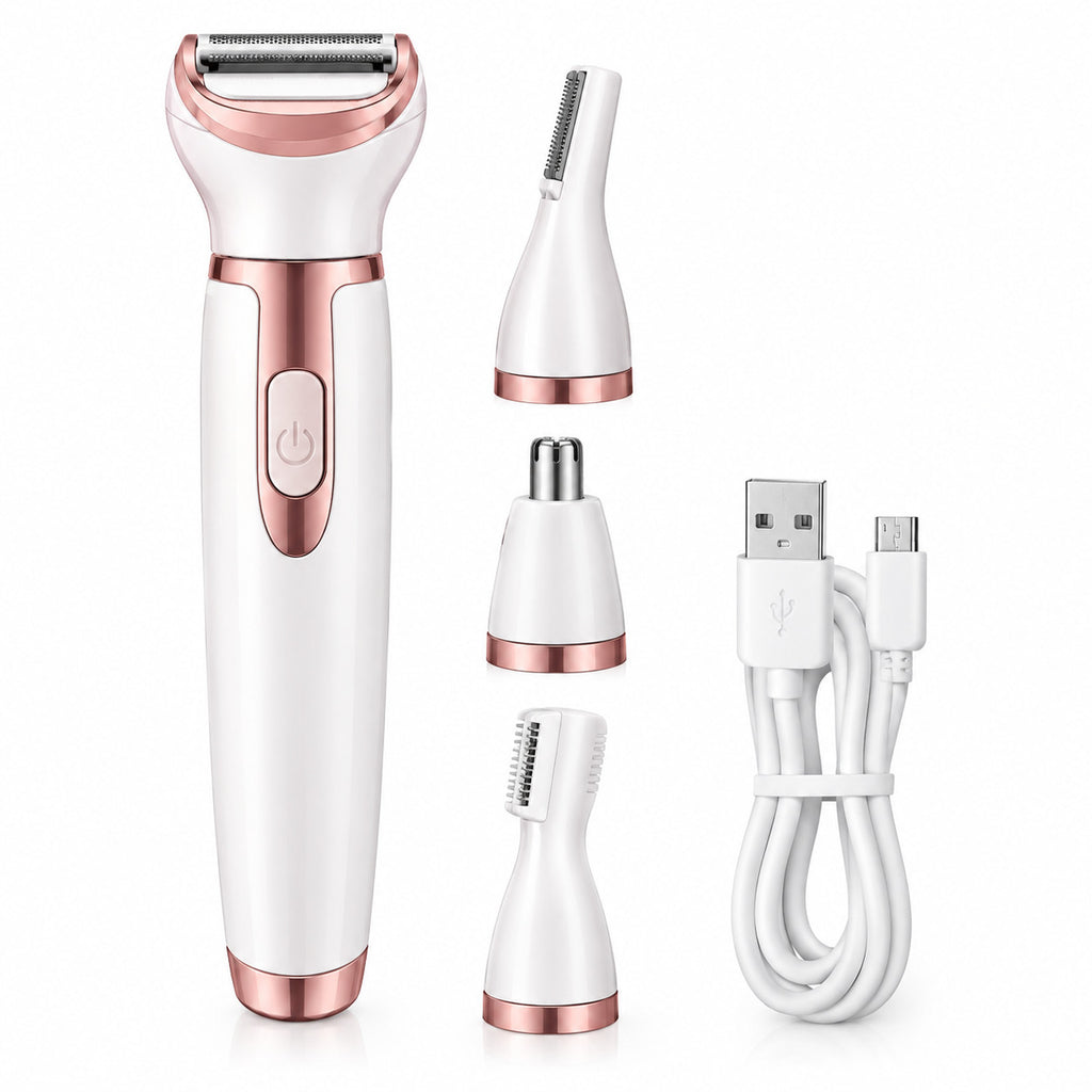 3-in-1 Electric Nose Hair & Eyebrow Trimmer for Women - Rechargeable Personal Grooming Device