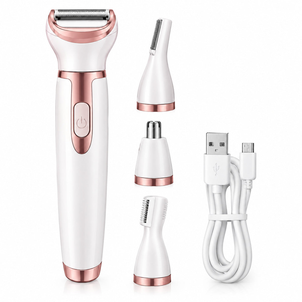 3-in-1 Electric Nose Hair & Eyebrow Trimmer for Women - Rechargeable Personal Grooming Device