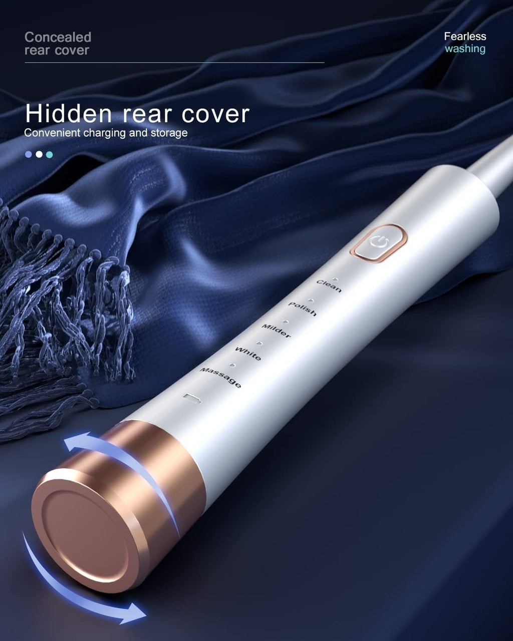 Electric Sonic Toothbrush with Smart Timer & Fast Charge – 5 Modes, 8 Brush Heads