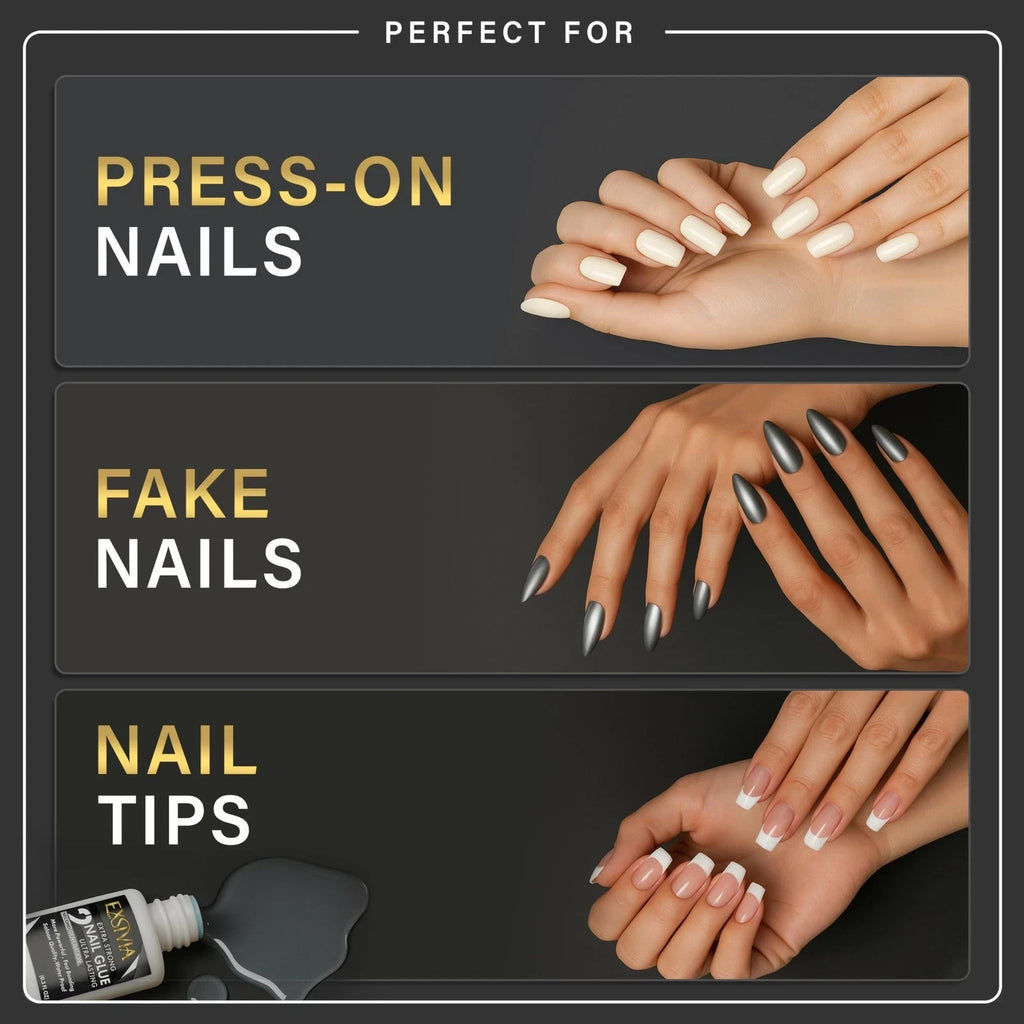 Super Strong Nail Glue for Press-On & Acrylic Nails 10ml - Waterproof & Fast Dry