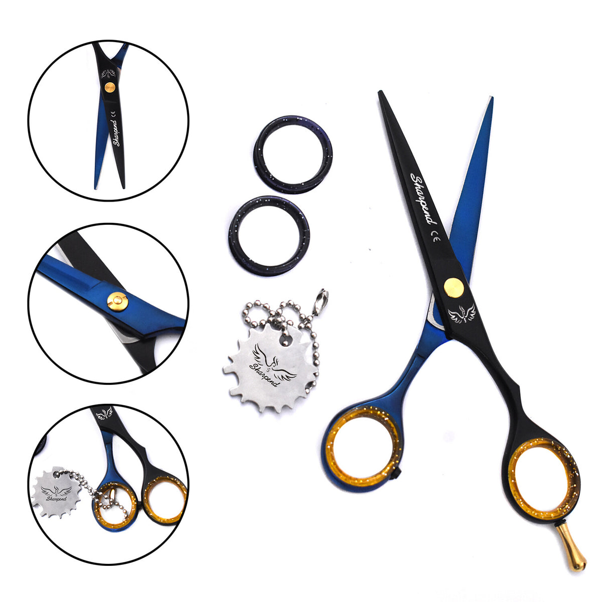 Professional Hairdressing Scissors Set for Salon Hair Cutting - 6 Inch Razor Edge Shears
