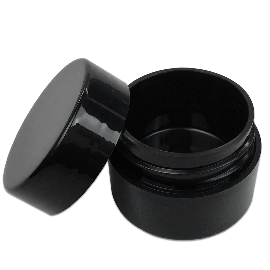 300 Pcs 7G/7ML Cosmetic Sample Jars with Lids - BPA Free Black Containers