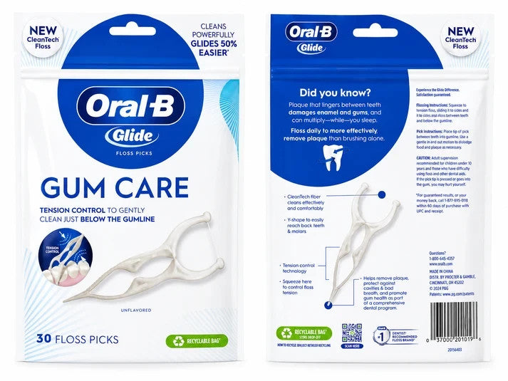 Dental Floss Picks for Gum Care - Deep Clean & Tartar Removal, 30 Count