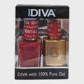 DND Diva Duo Gel & Lacquer Nail Polish Set Rebel Red 162