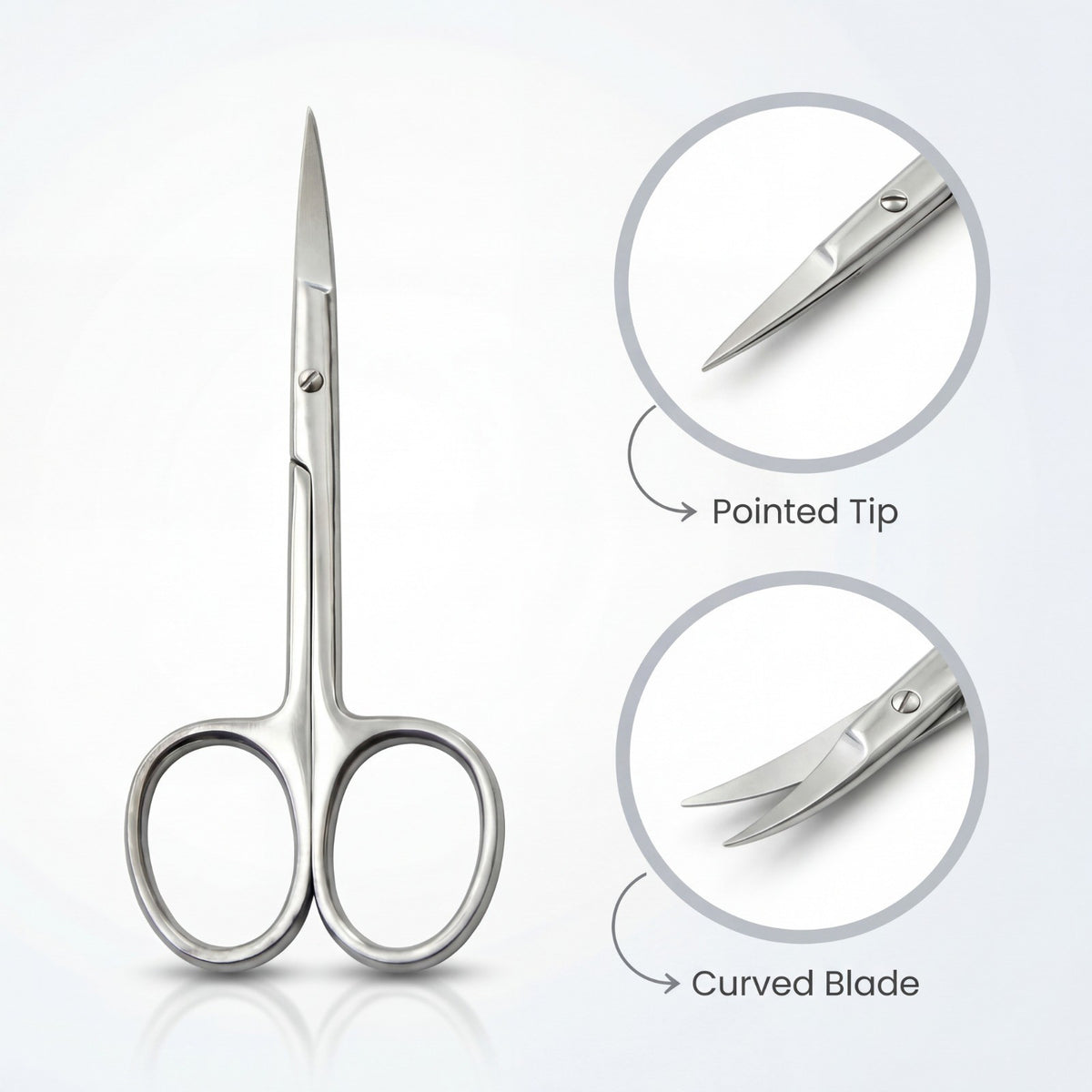 Small Curved Cuticle Nail Scissors - Manicure Nail Art Shears 3.5"
