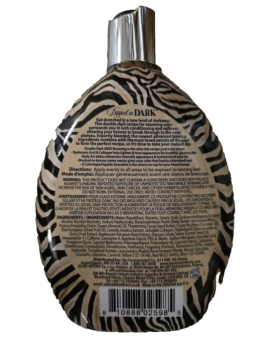 Brown Sugar Double Dark Dipped in Dark 400X Bronzer Tanning Lotion 13.5 oz