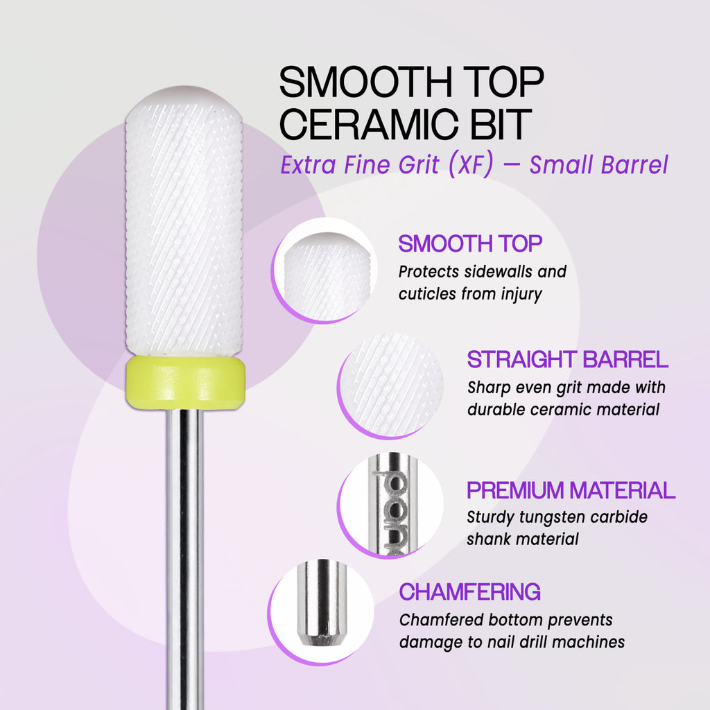 Ceramic Nail Drill Bit - Large & Small Barrel Sizes, Multiple Grits