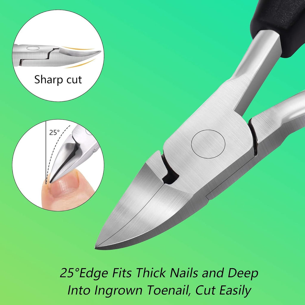 Heavy Duty Ingrown Toenail Clippers - Professional Podiatrist Toe Nail Trimmers for Thick & Ingrown Nails