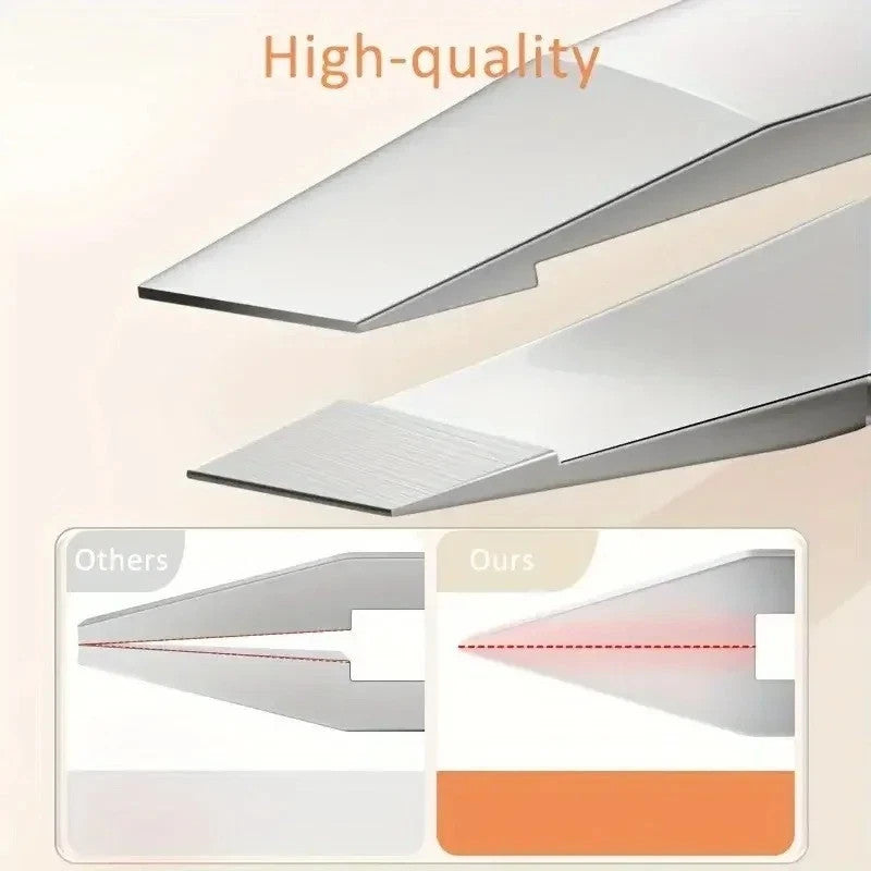 Professional Stainless Steel Eyebrow Tweezers Set for Facial Hair Removal - 4 Pack