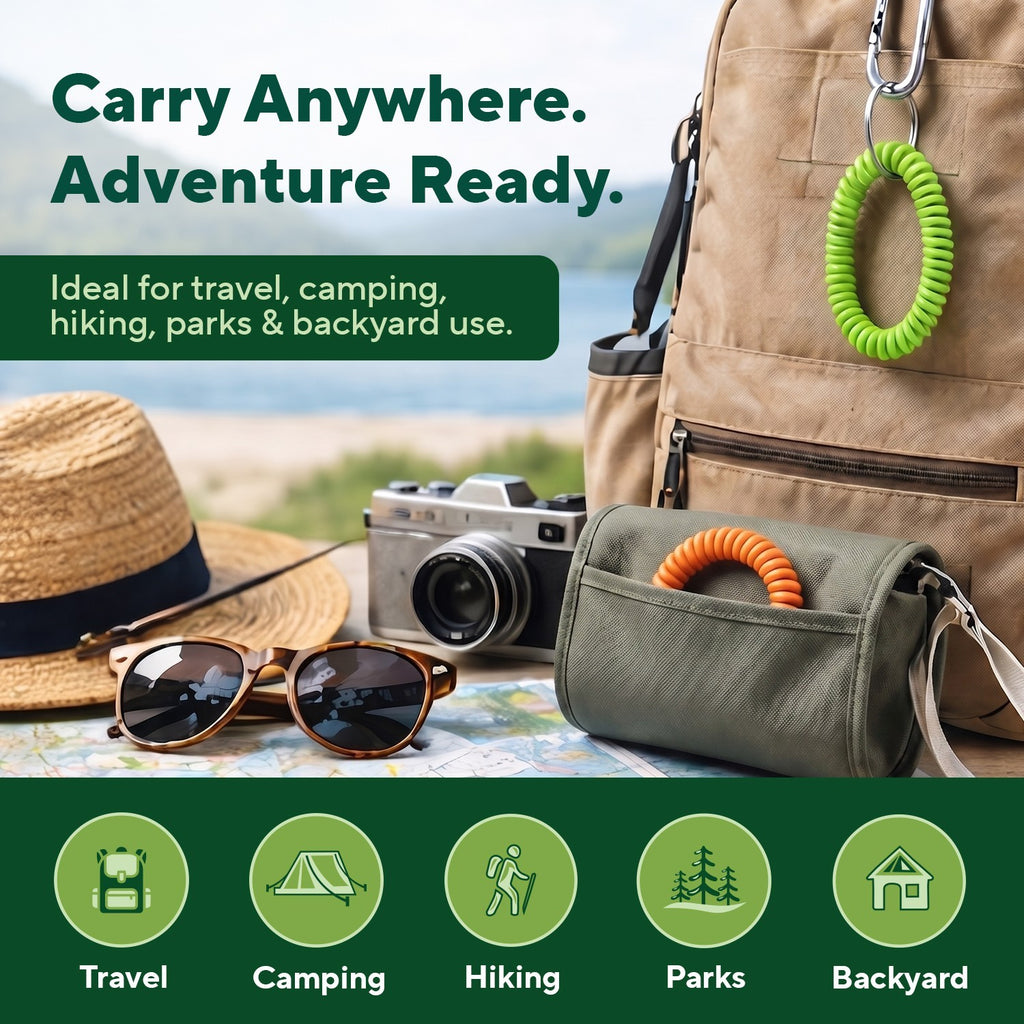 Outdoor Bracelets with Citronella & Lemongrass - 10 Pack for Camping & Hiking