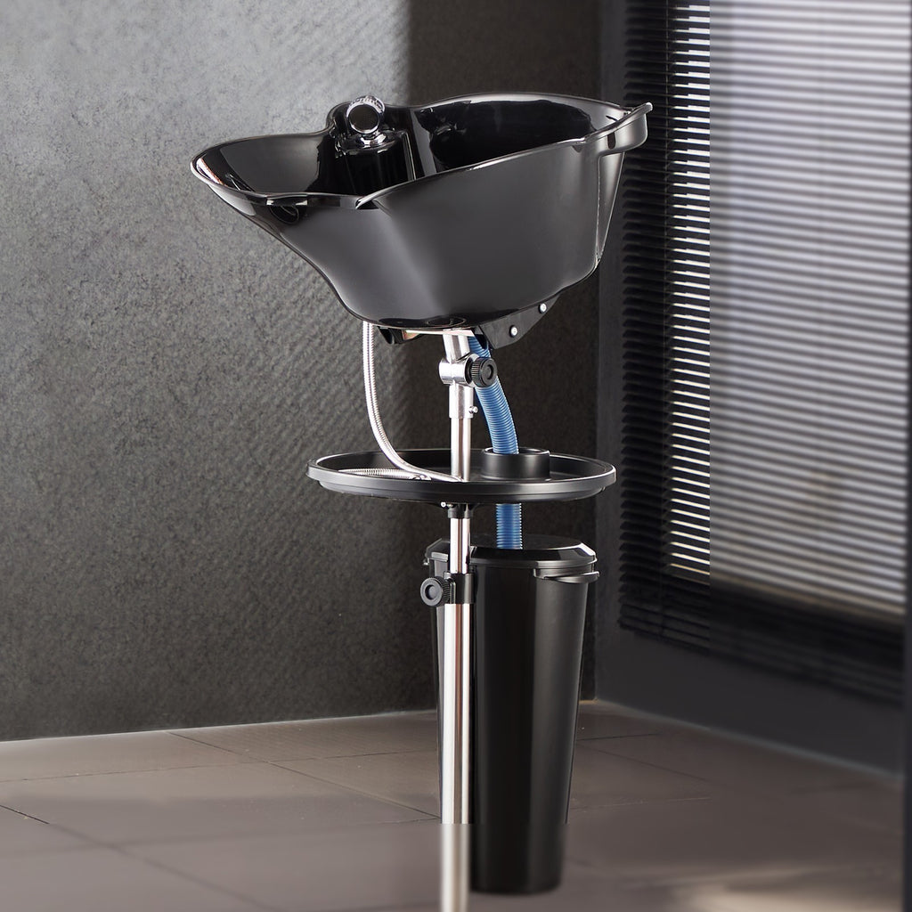 Portable Shampoo Basin with Adjustable Height & Showerhead for Hair Washing