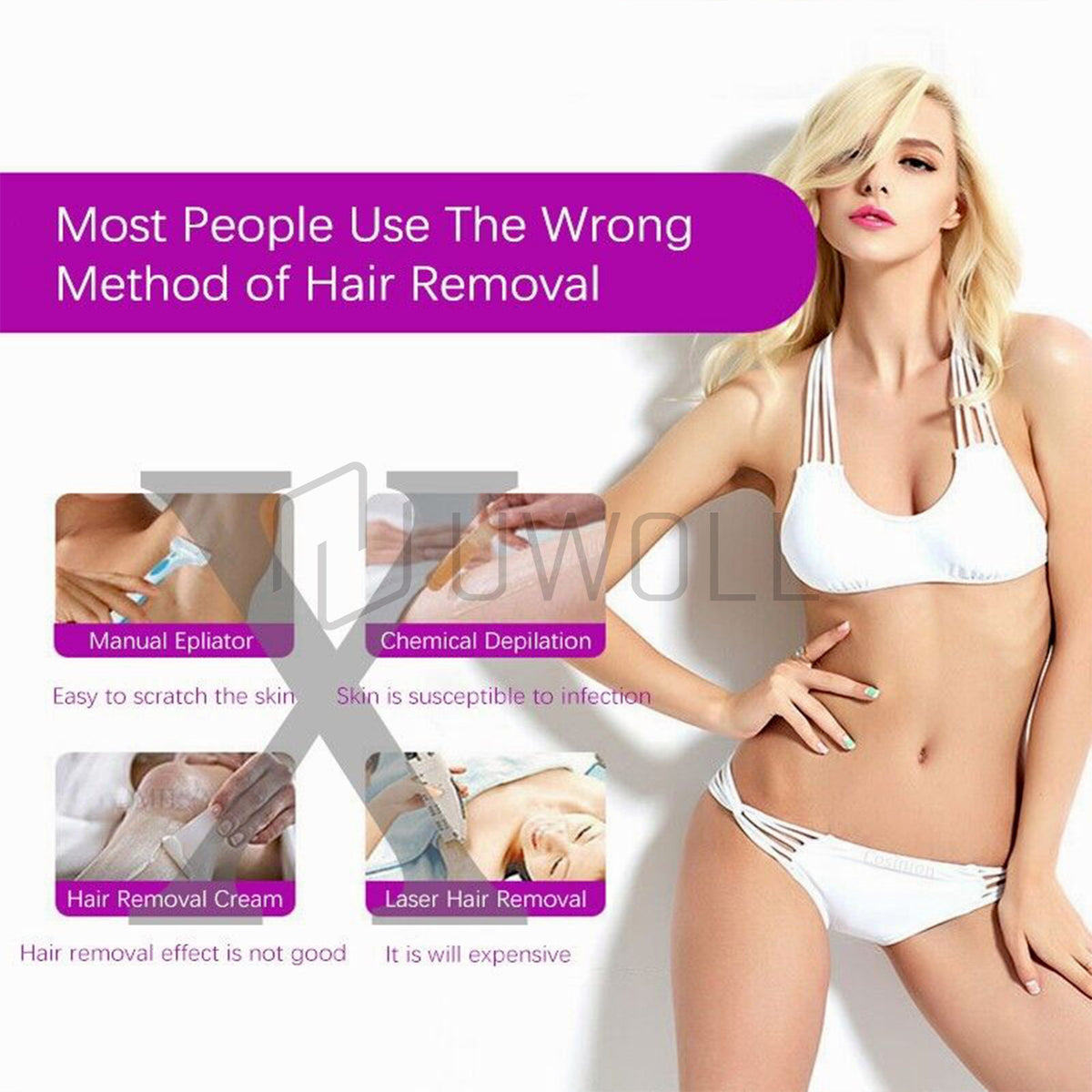 Women’s Painless Facial & Body Hair Removal Epilator with Trimmer