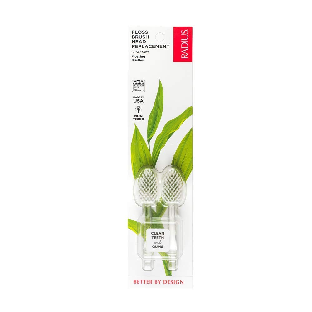 Radius Toothbrush Replacement Heads 2-Pack for Improved Gum Health