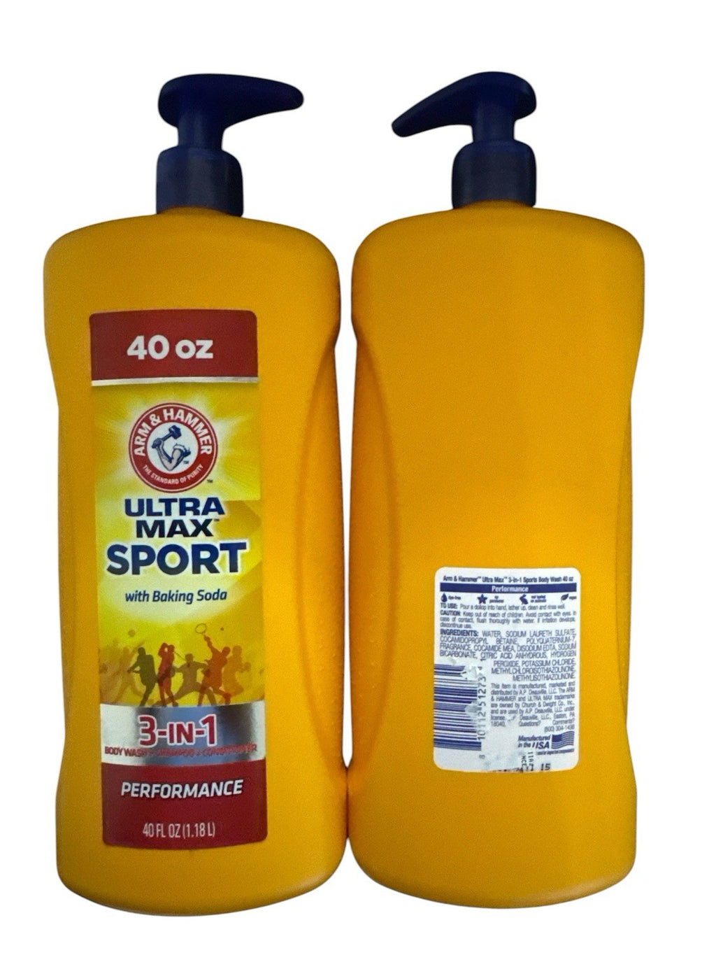 Arm & Hammer Ultra Max Sport 3-in-1 Men’s Hair Body Conditioner Set - 2 Bottles 40oz
