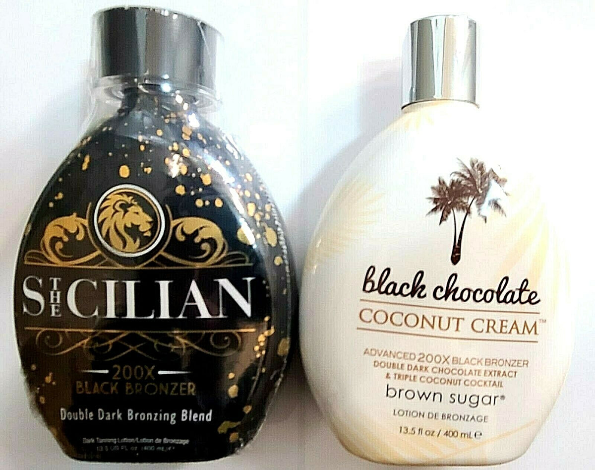 Black Bronzer Tanning Lotion with Cocoa & Coconut - Dark Glow 13.5oz