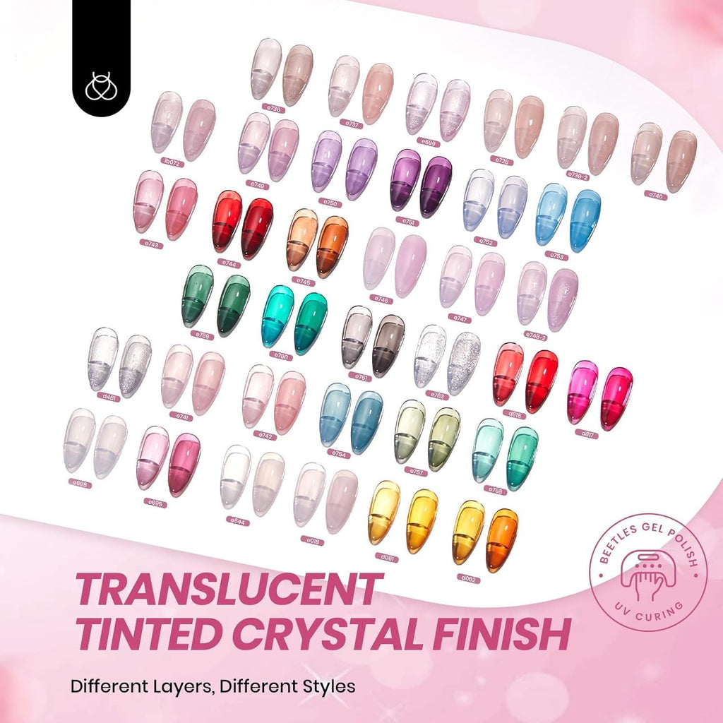 Jelly Gel Nail Polish Set with Top Coats and Nail Tools - 36 Colors for Long-Lasting Manicure
