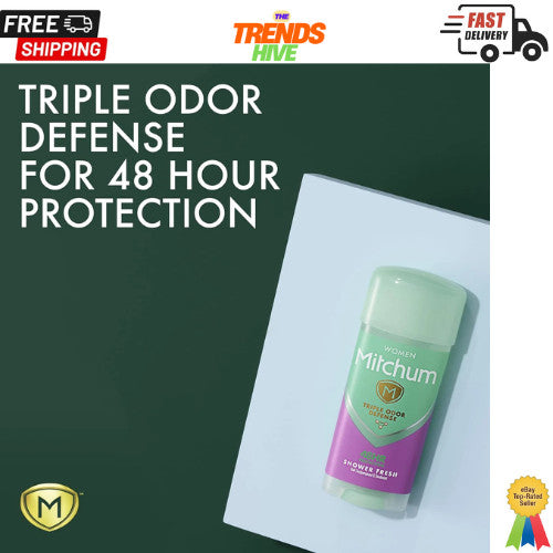 Mitchum Triple Odor Defense Gel Deodorant Shower Fresh 3.4 oz Pack of 2