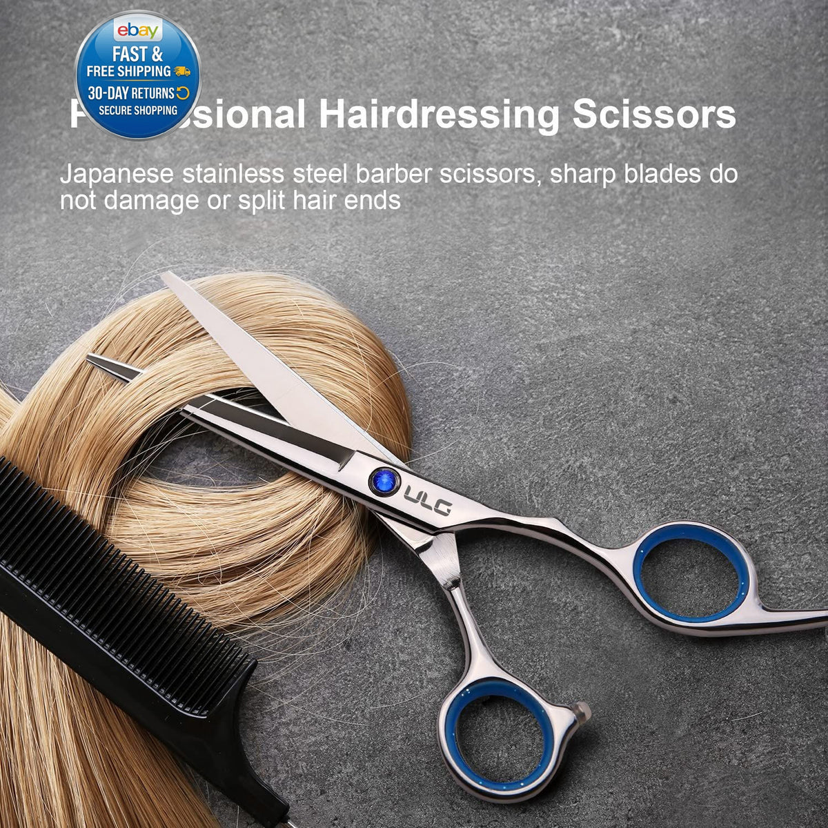 Professional Hair Cutting Scissors 6.5 Inch Blue Stainless Steel Barber Shears