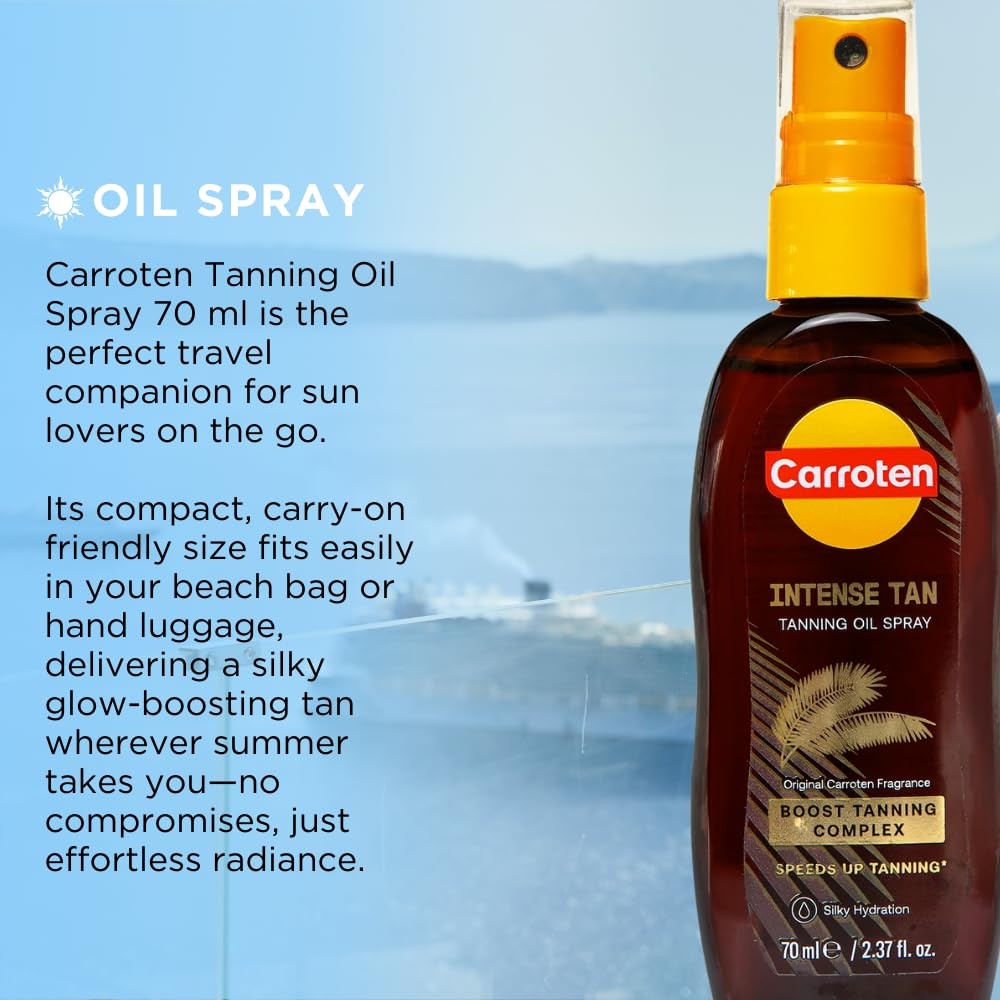 Tanning Oil Spray with Vitamin E & Coconut Oil - Water-Resistant Sun Accelerator
