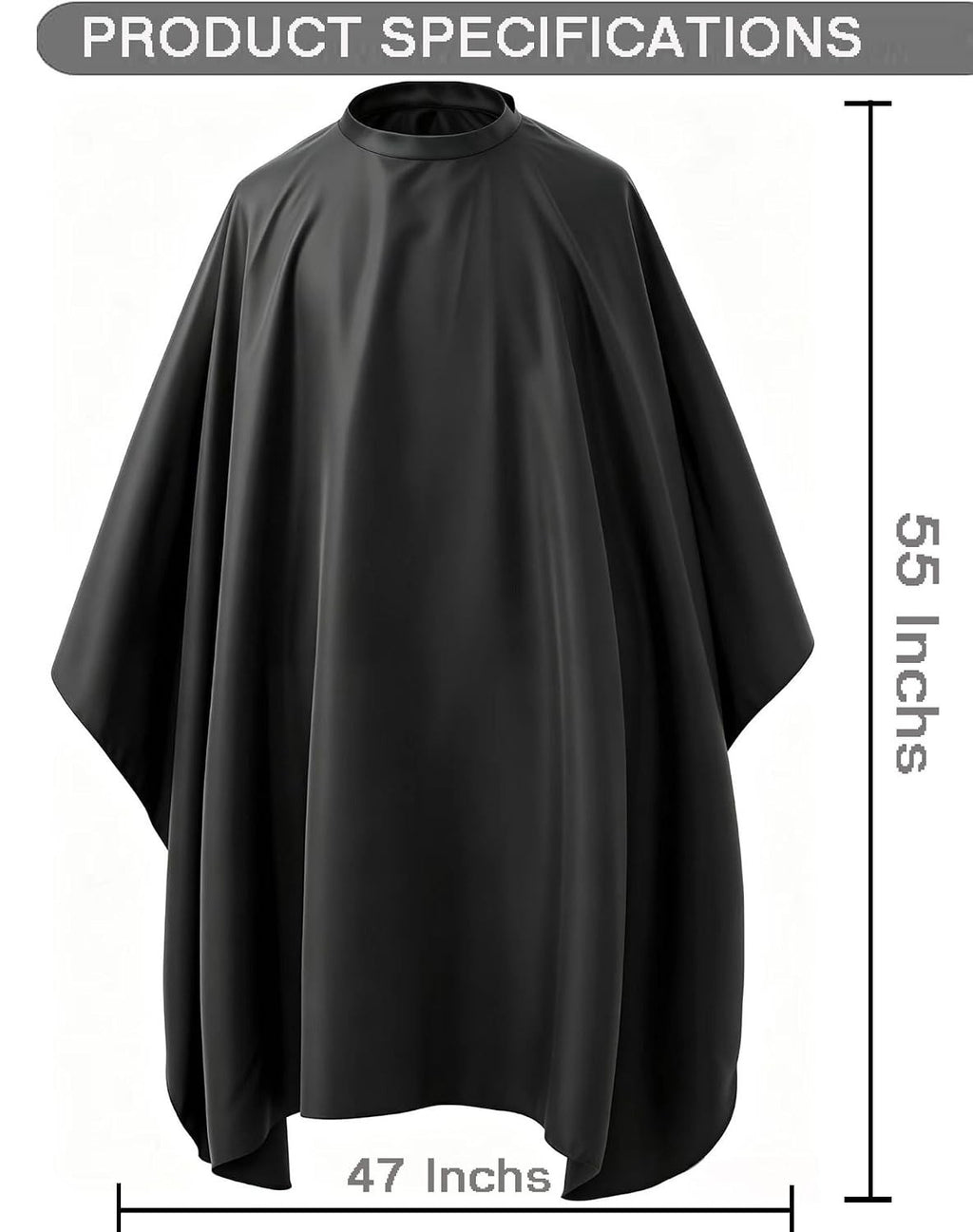 Professional Waterproof Hair Cutting Cape with Adjustable Snap Closure 47x55 Inches