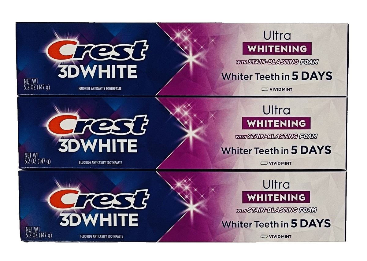 Whitening Toothpaste with Fluoride - Vivid Mint, 3 Pack, 15.6 oz