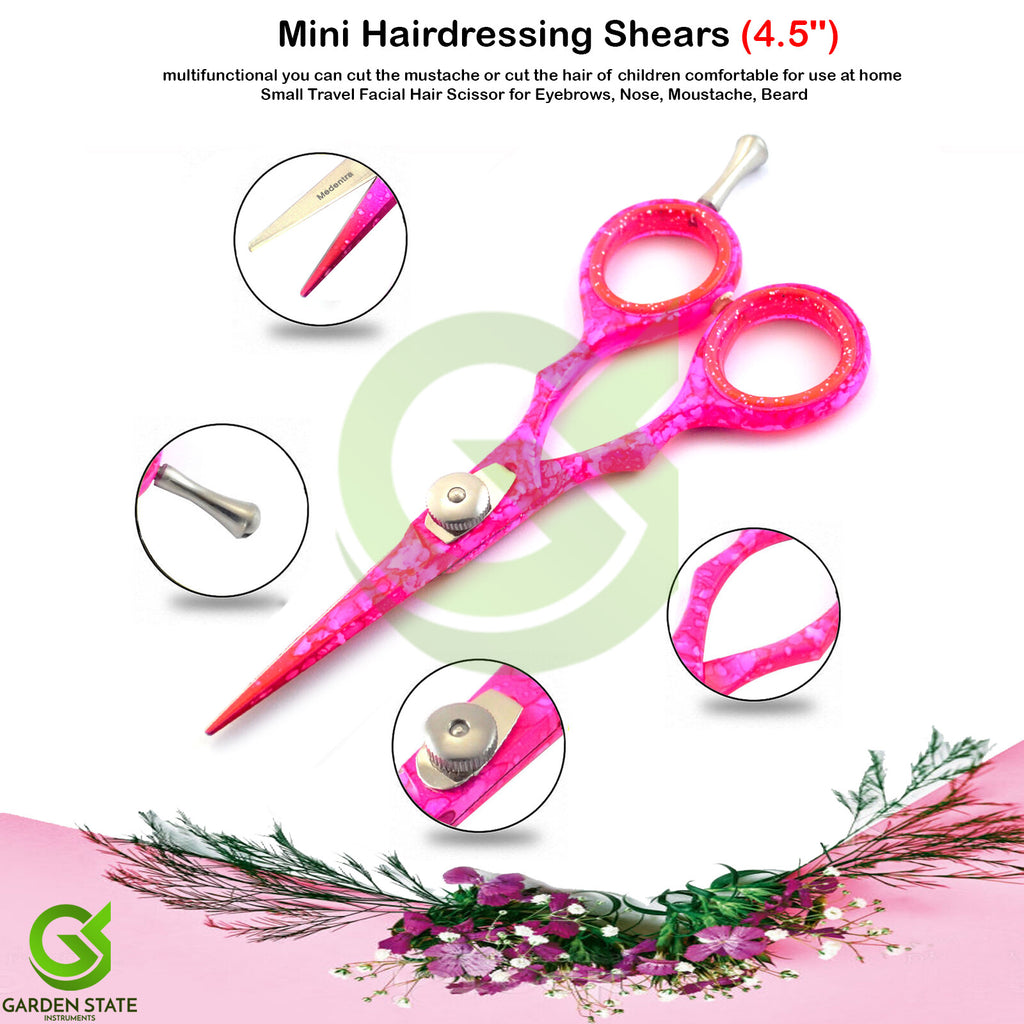 Mini Mustache & Beard Trimming Scissors - Stainless Steel Facial Hair Shears 4.5"