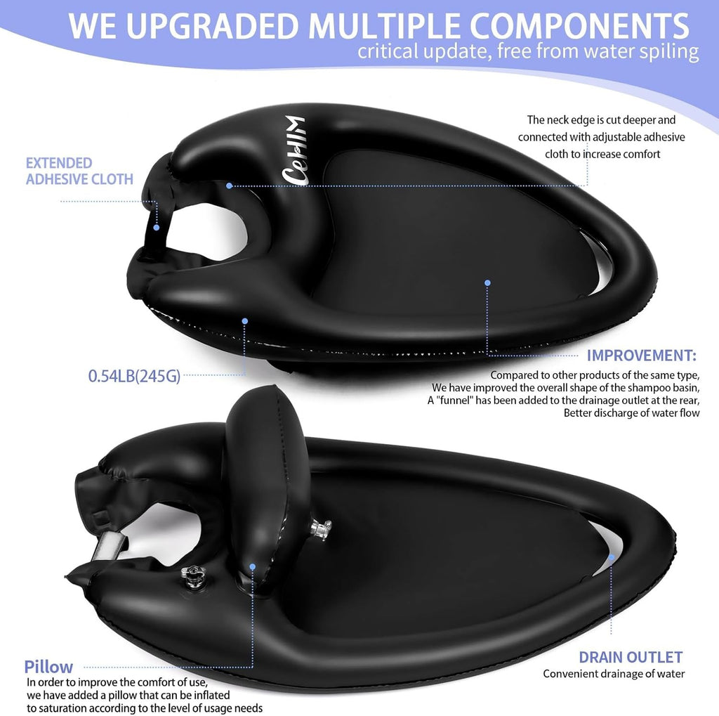 Inflatable Hair Washing Basin Portable Shampoo Sink for Elderly & Injured