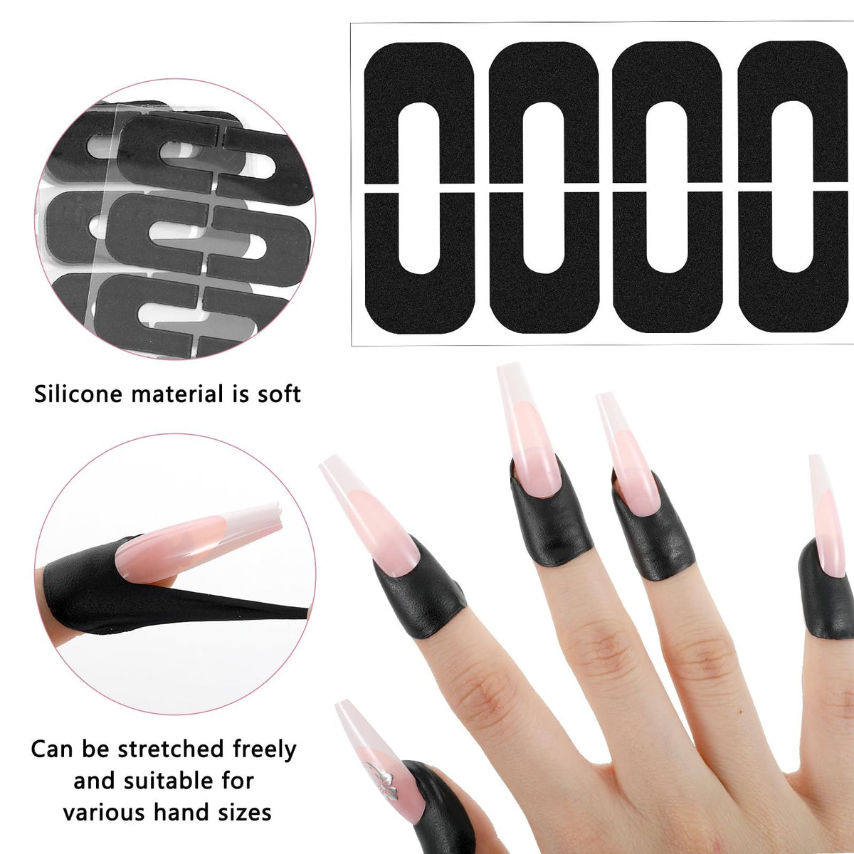 Nail Polish Protector U-Shaped Cuticle Barrier for Nails Painting - Pack of 100