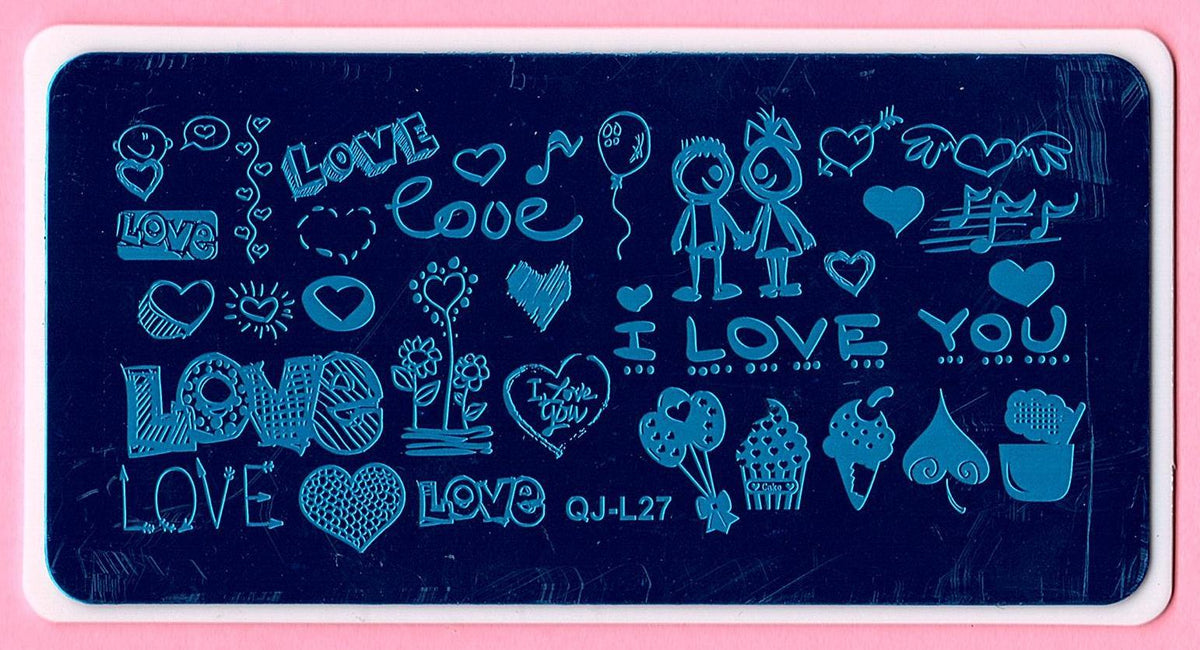 Valentine's Day Nail Art Stamping Plate Set - Multiple Designs for DIY & Professional Use