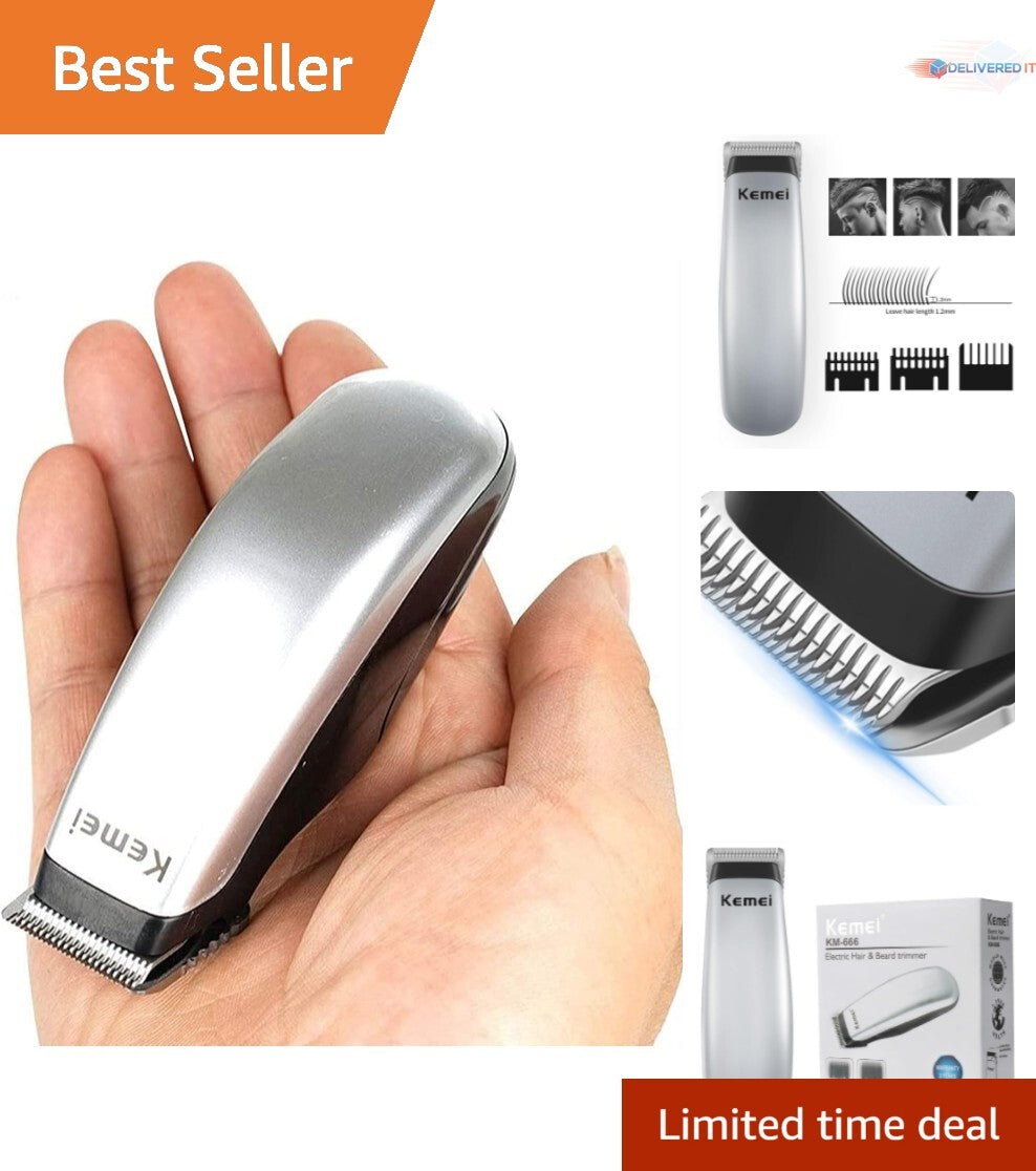 Mini Cordless Hair Trimmer Grooming Kit with Stainless Steel Blades - Travel Size