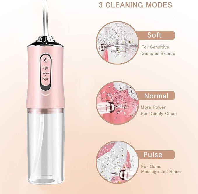 Electric Water Flosser Cordless Oral Irrigator with 4 Tips and USB Rechargeable