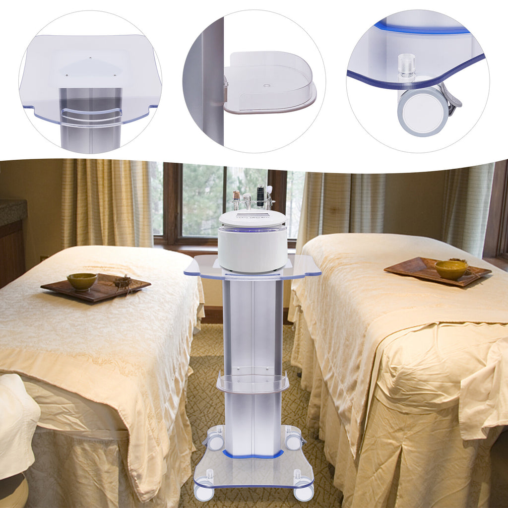Salon Trolley Cart with Acrylic & PVC Storage Stand for Beauty Equipment