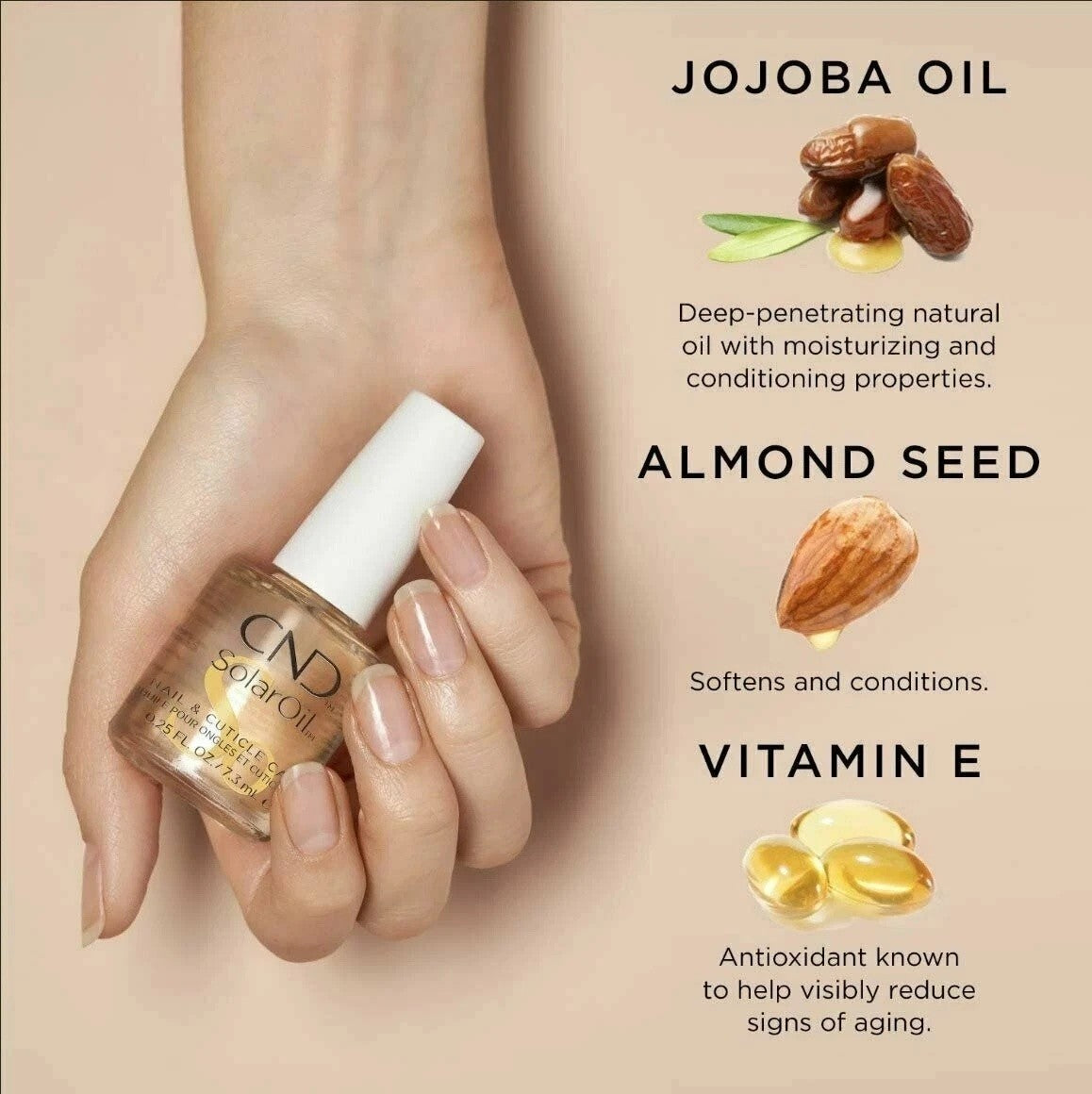 Cuticle Oil Nail Treatment - Solar Oil for Nail & Cuticle Care, 0.5 oz, Pack of 2