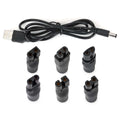 7Pcs USB Power Cord & Adapter Set for Hair Clippers & Trimmers Replacement