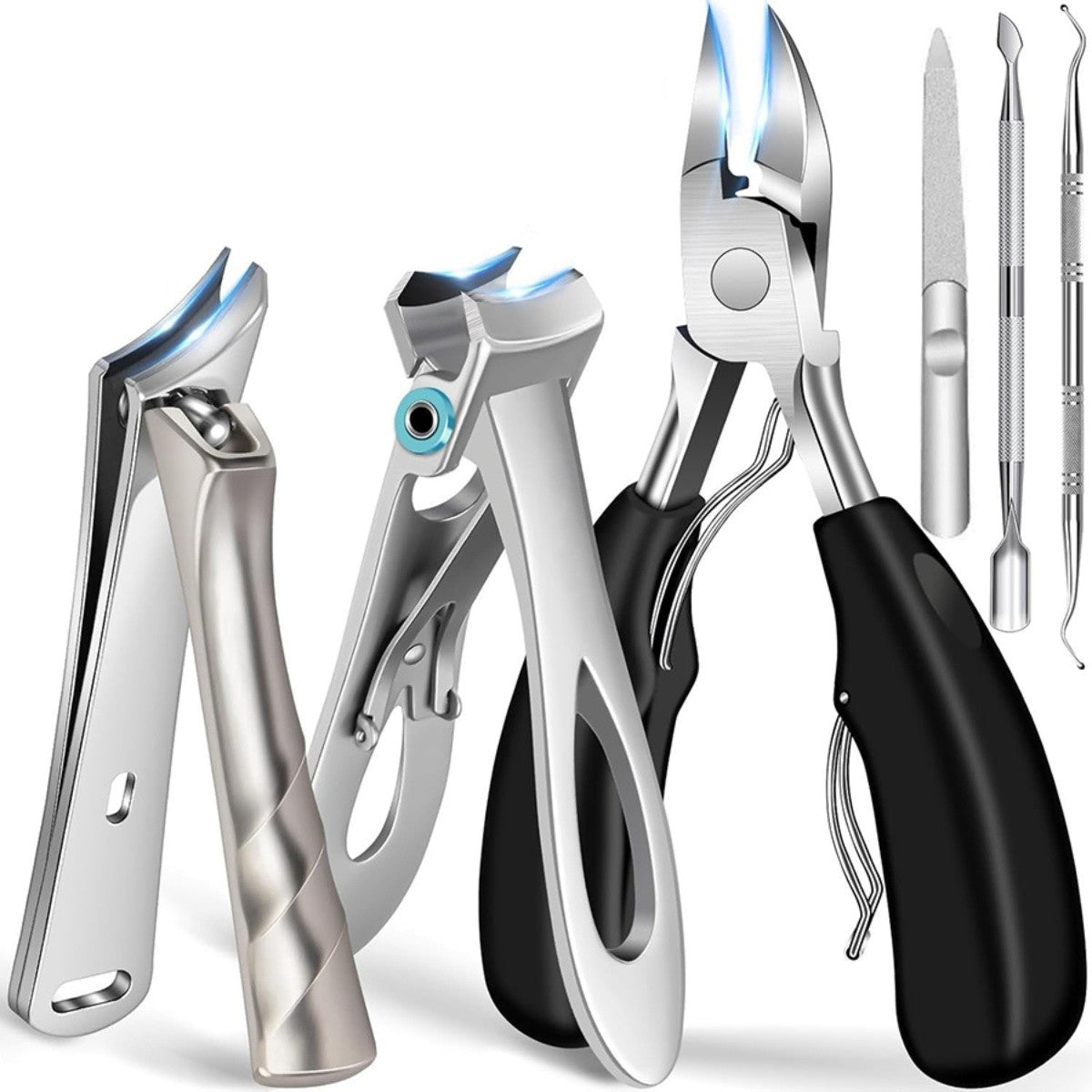 Heavy Duty Nail Clipper Set for Thick & Ingrown Nails - 6 Pieces with Carrying Case