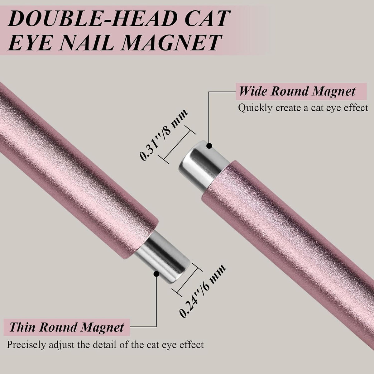 Double-Head Cat Eye Nail Magnet Set for Magnetic Nail Art