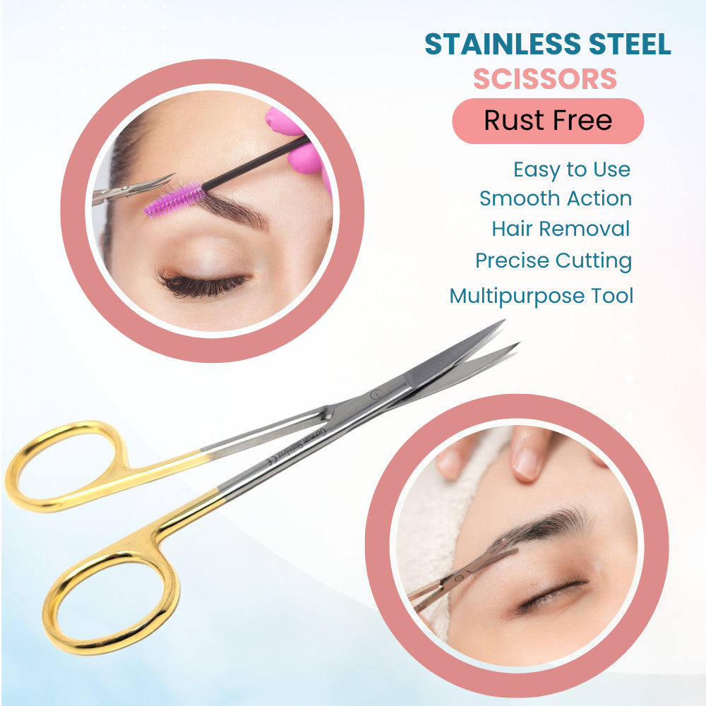 Stainless Steel Grooming Scissors 4.5 Inch for Facial, Nail, Hair & Eyebrow Trimming