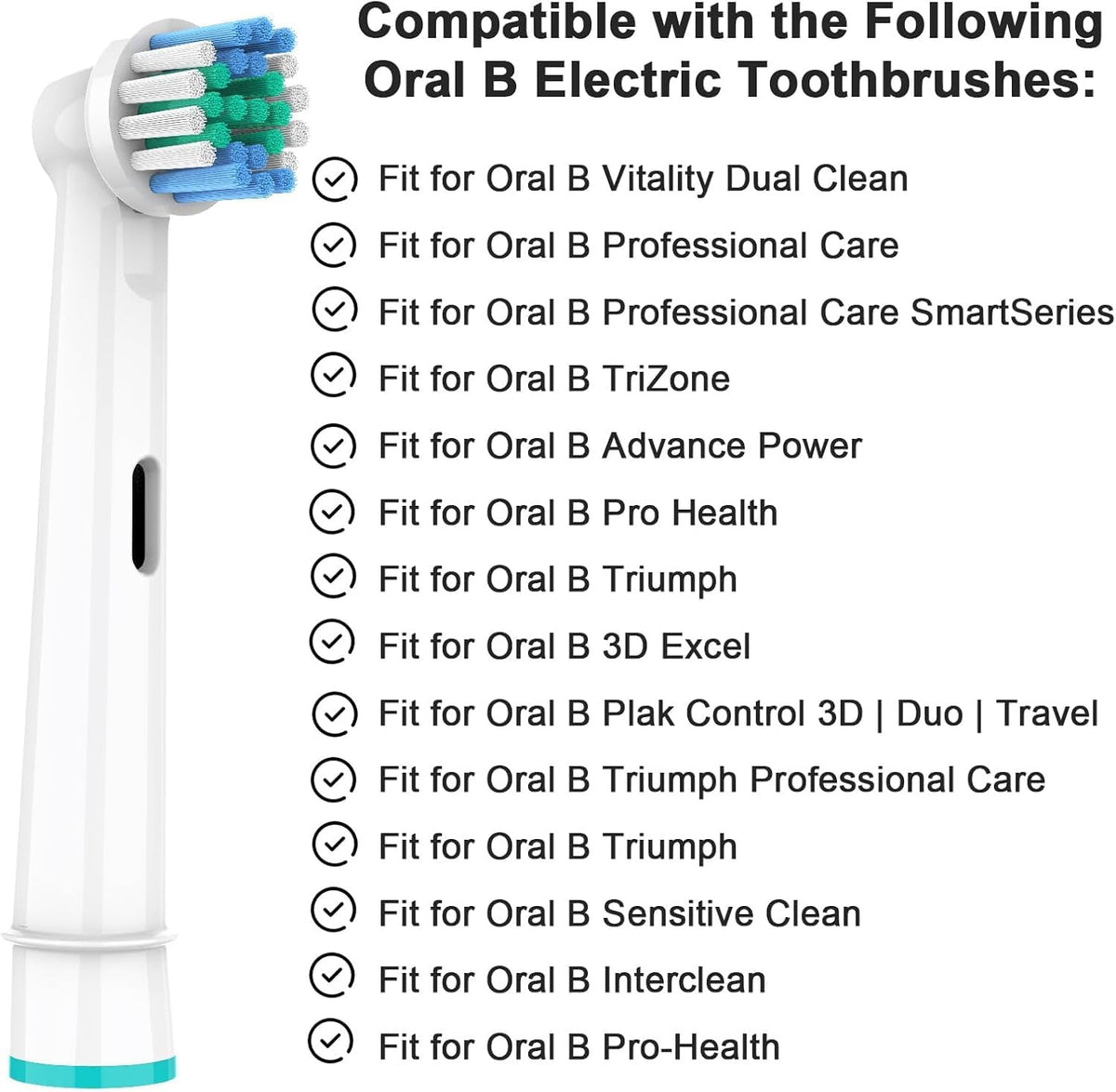 Electric Toothbrush Replacement Heads 8-Pack Compatible with Oral-B