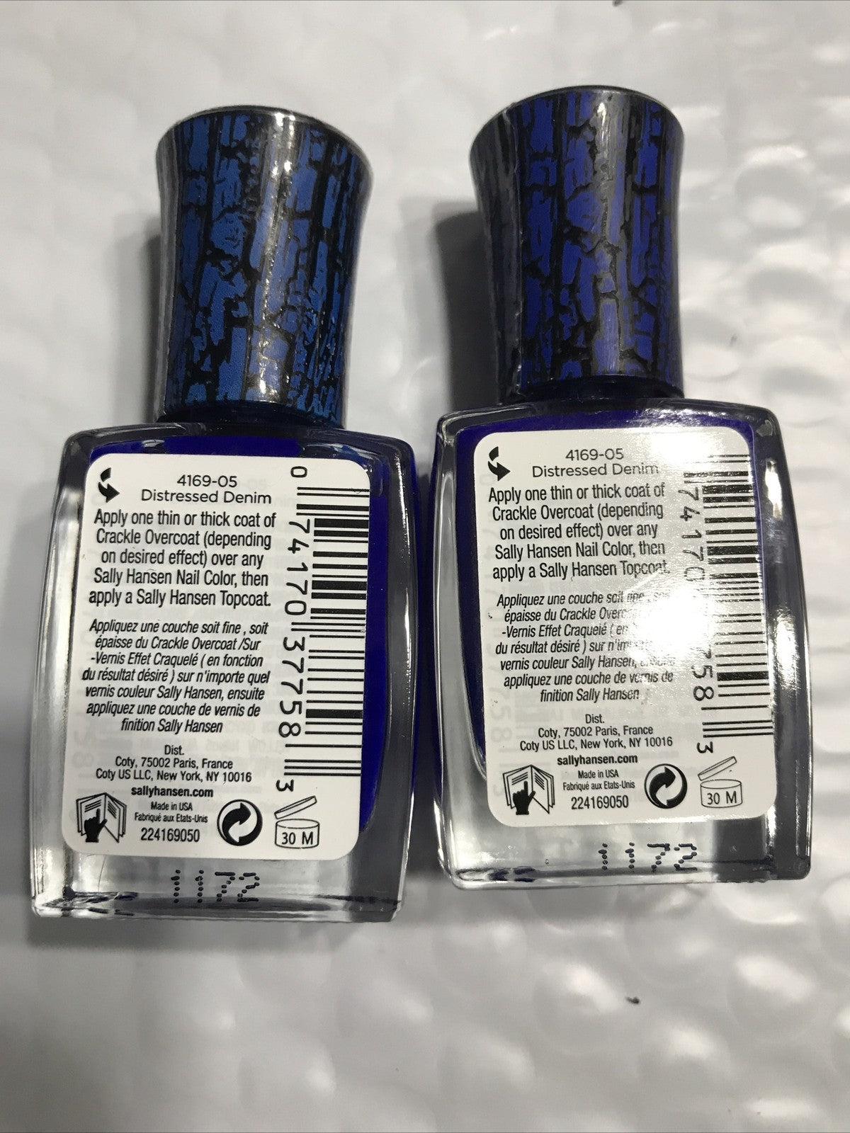 Sally Hansen Crackle Overcoat Nail Polish 05 Distressed Denim - 2 Pack