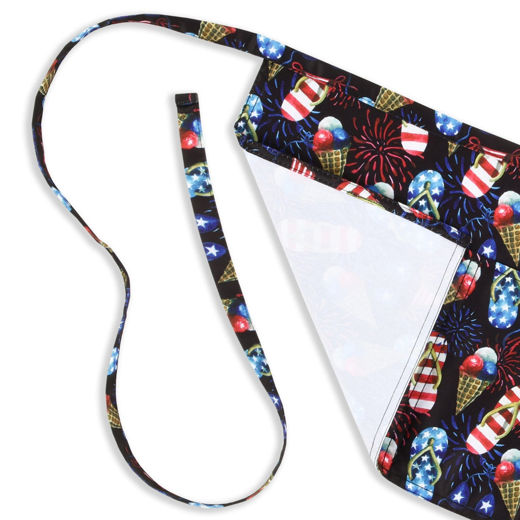 Patriotic Waterproof Apron with Pockets - Fourth of July Chef & Server Uniform