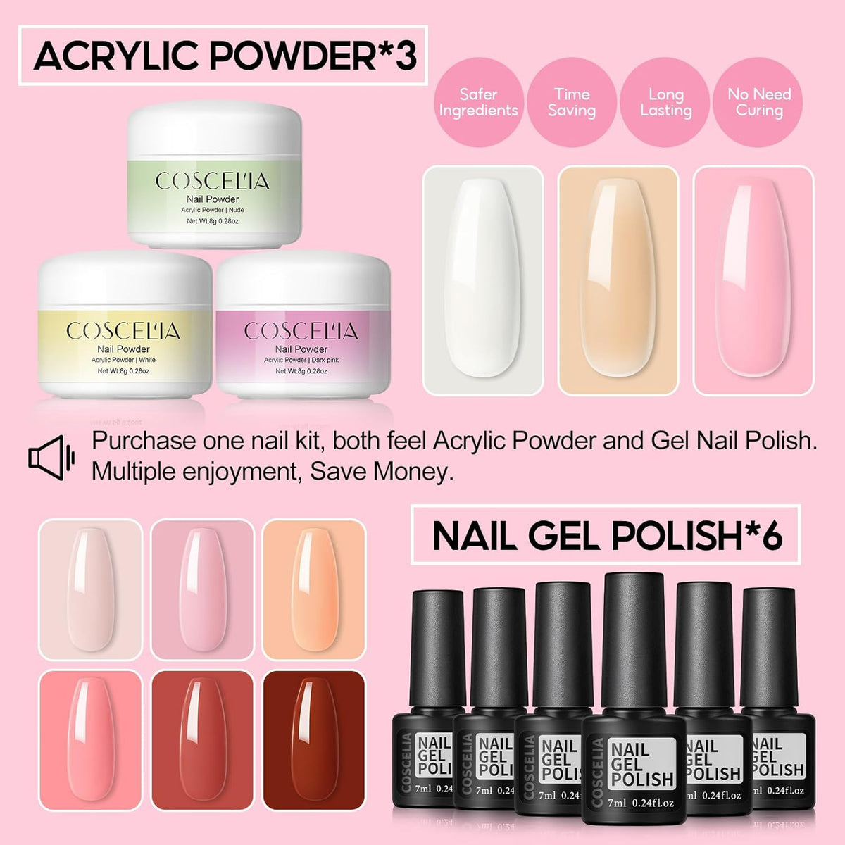 Acrylic Nail Kit with Gel Polish & Accessories for Beginners