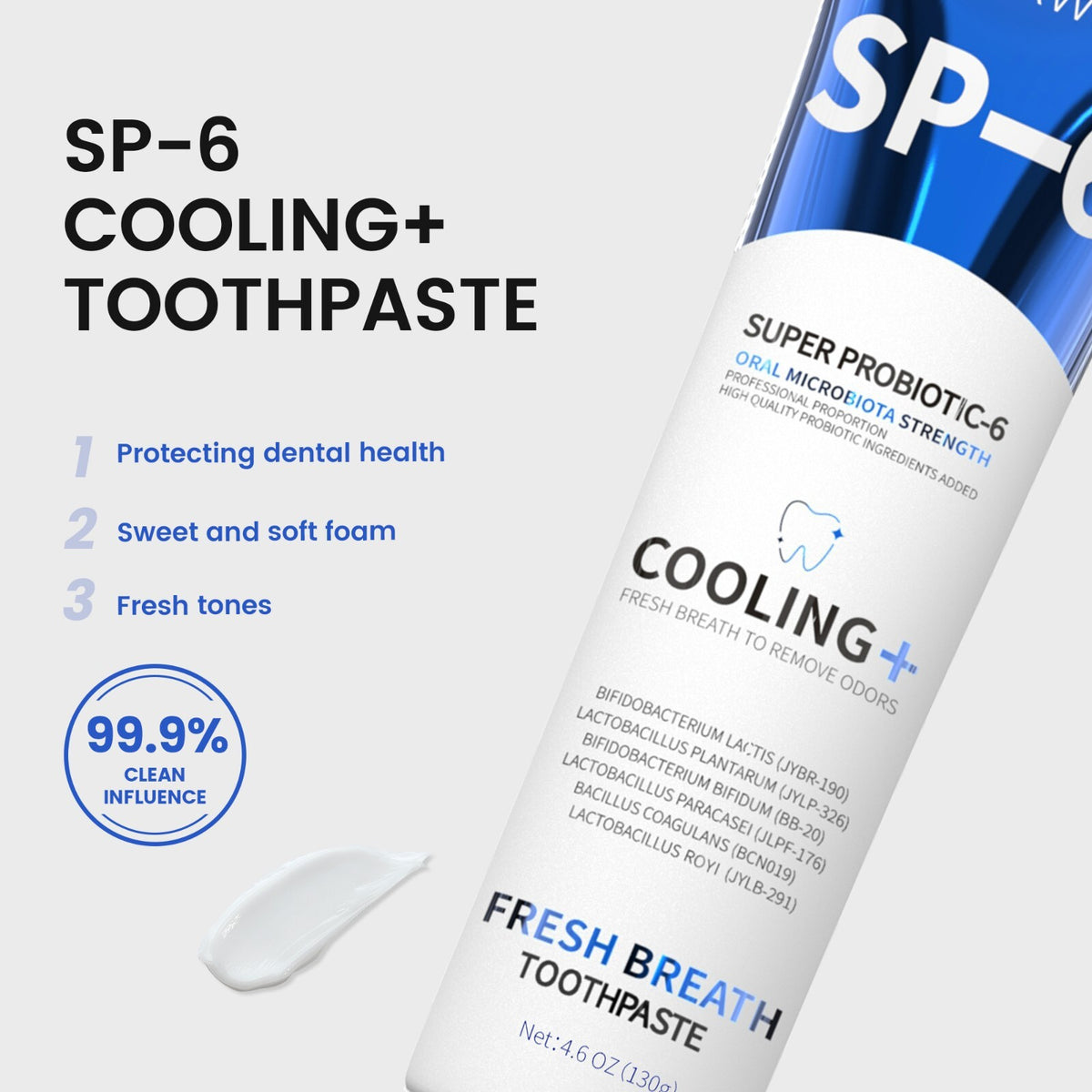 Probiotic Toothpaste for Fresh Breath & Oral Care - Summer Cool Mint, 4.6oz, 2-Pack