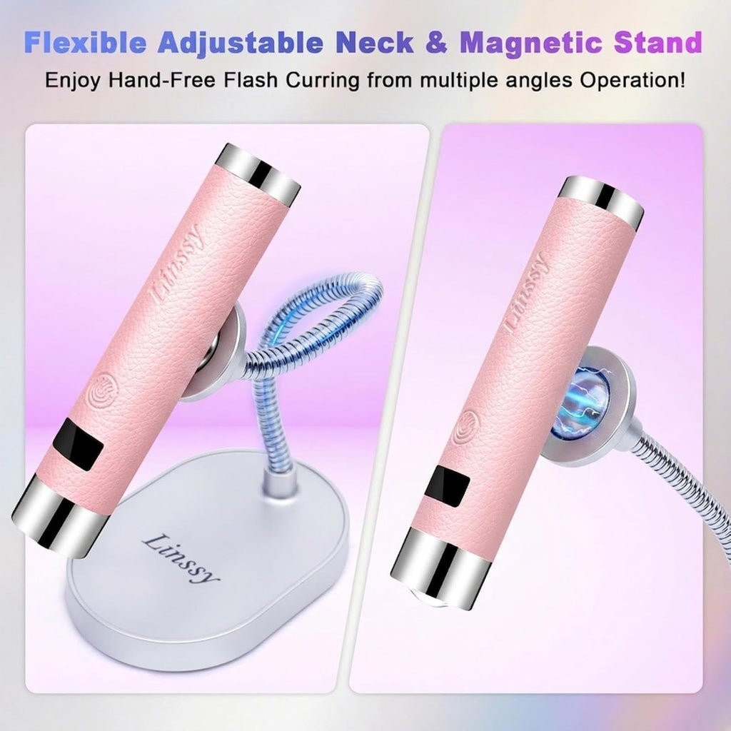 Mini UV LED Nail Lamp with Auto Sensor & Magnetic Stand for Gel Nails