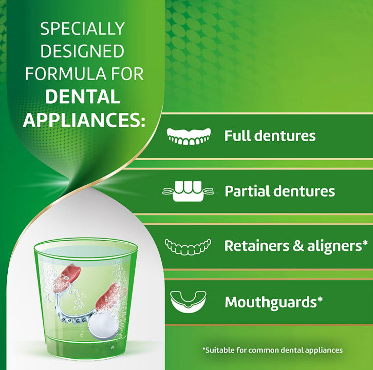 Denture Cleanser Tablets - Antibacterial Deep Cleaning, 204 Count, 2 Boxes