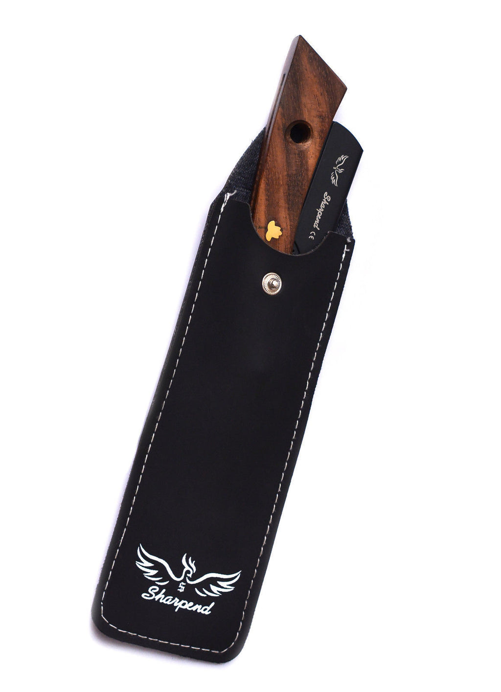 Professional Straight Razor Shaving Kit with 10 Blades & Wooden Handle