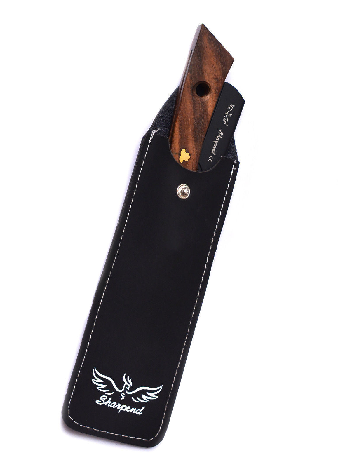 Professional Straight Razor Shaving Kit with 10 Blades & Wooden Handle