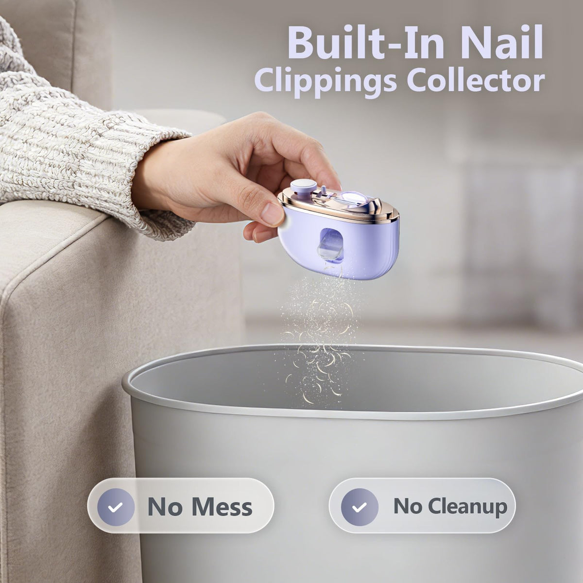 Electric Nail Clippers 2-in-1 Nail Trimmer & Polisher for Seniors & All Ages
