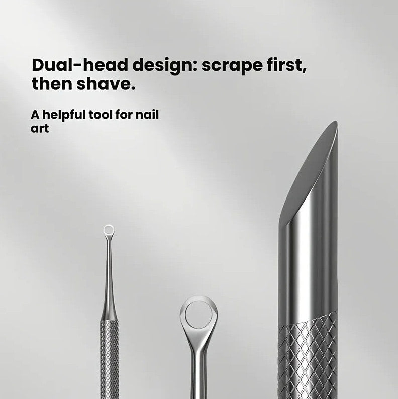 2-Piece Stainless Steel Cuticle Remover Nail File & Grooming Set