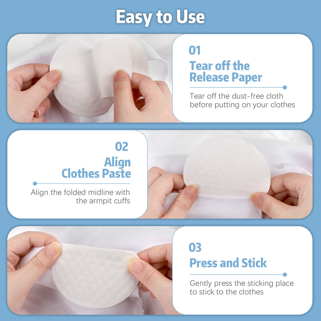 Disposable Underarm Sweat Pads - 100PCS Breathable Absorbent Shields
